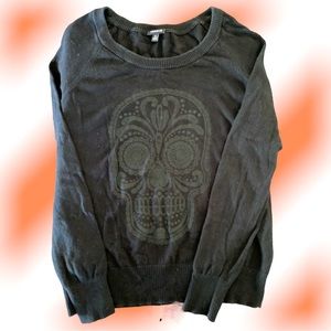 TORRID Women’s Black Sugar Skull Pullover Sweater Sz 1